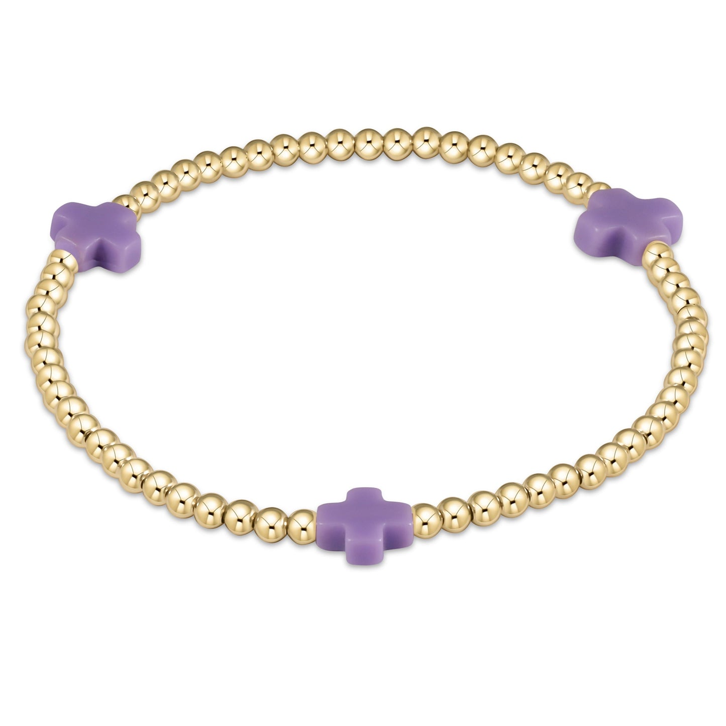 enewton Signature Cross 3mm Gold-Filled Beaded Bracelet 6.25-Inch