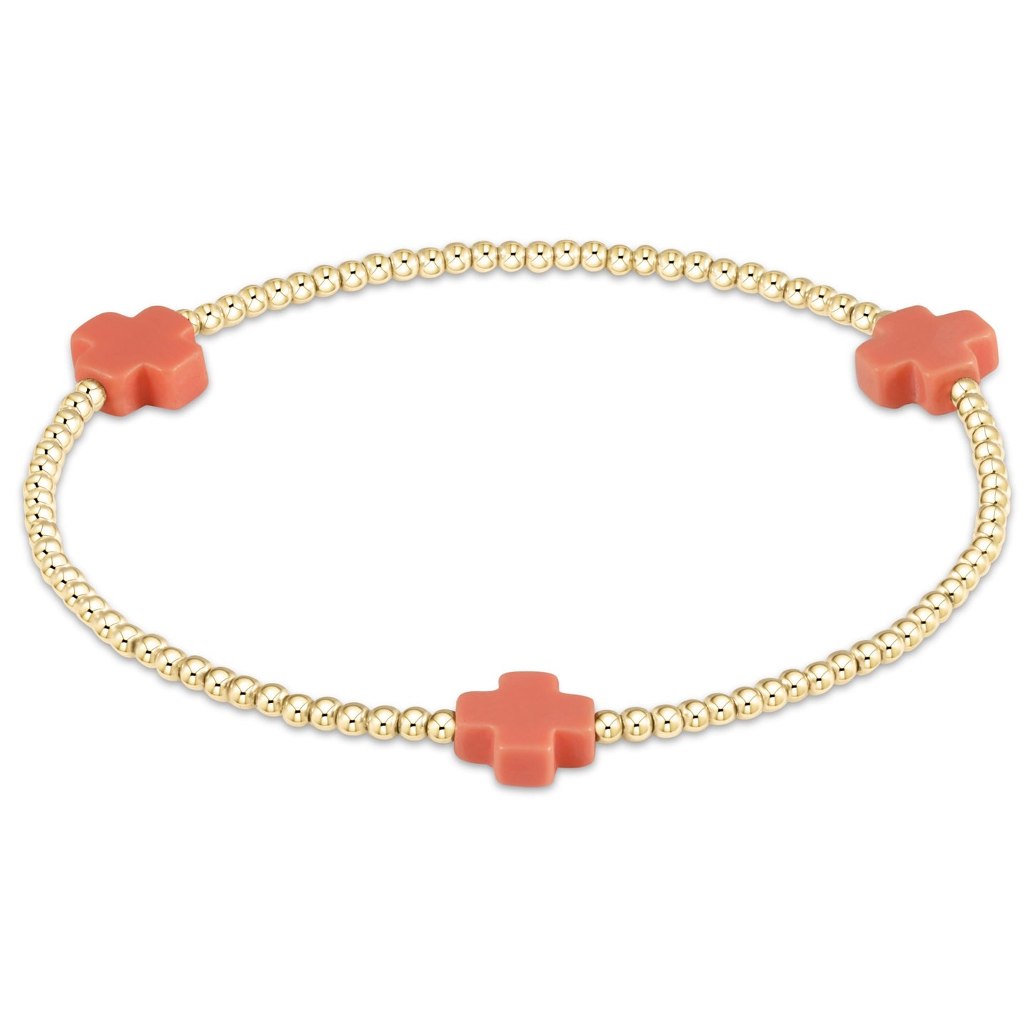 enewton Signature Cross 2mm Gold Bead Bracelet