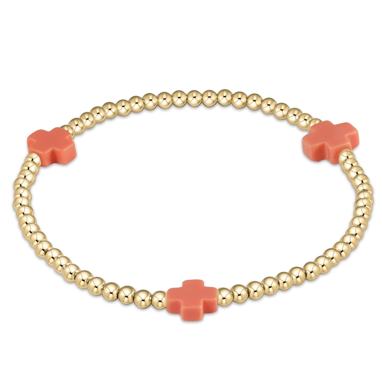 enewton Signature Cross 3mm Gold-Filled Beaded Bracelet 6.25-Inch