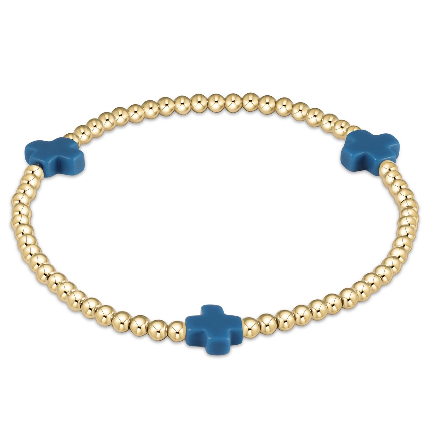 enewton Signature Cross 3mm Gold-Filled Beaded Bracelet 6.25-Inch