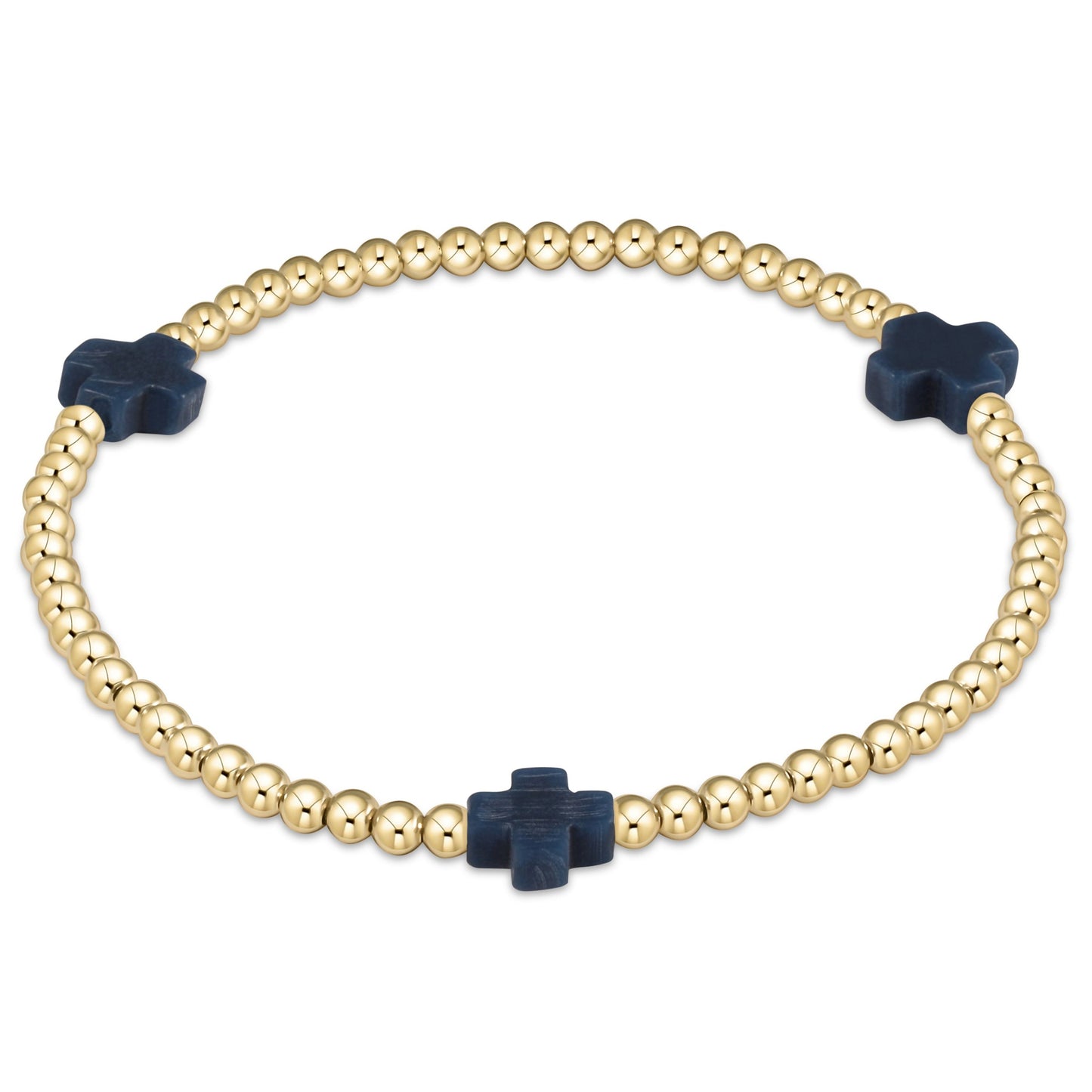 enewton Signature Cross 3mm Gold-Filled Beaded Bracelet 6.25-Inch