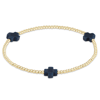 enewton Signature Cross 2mm Gold Bead Bracelet