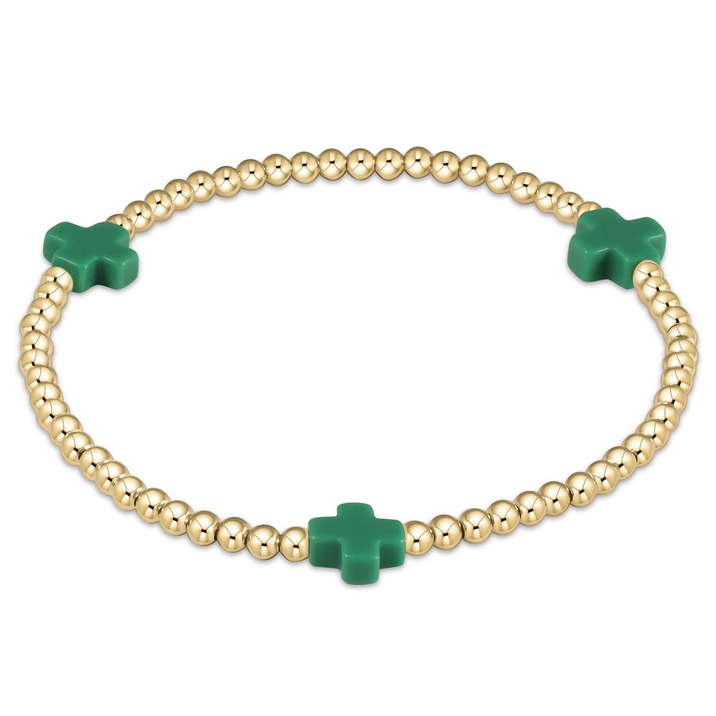 enewton Signature Cross 3mm Gold-Filled Beaded Bracelet 6.25-Inch
