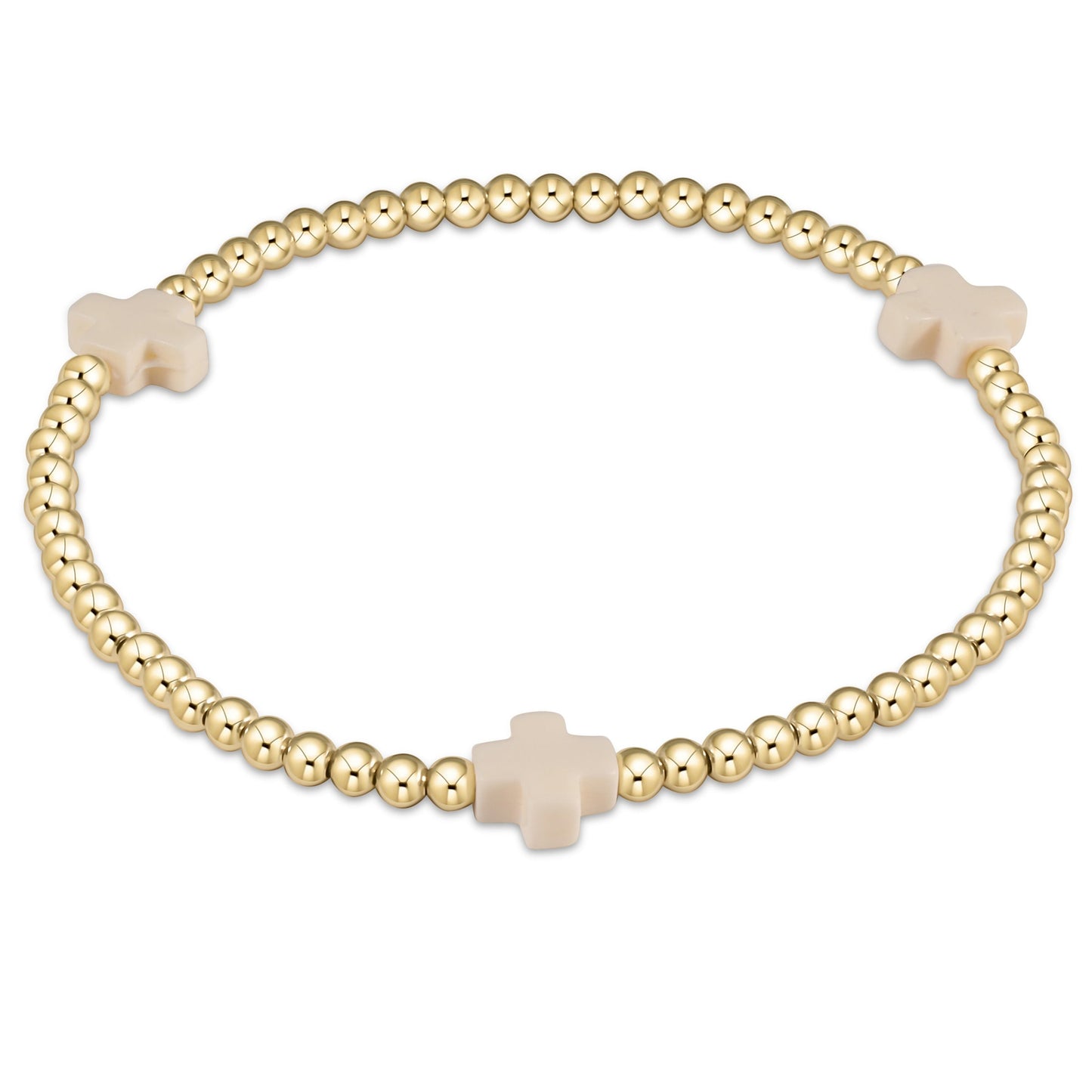 enewton Signature Cross 3mm Gold-Filled Beaded Bracelet 6.25-Inch