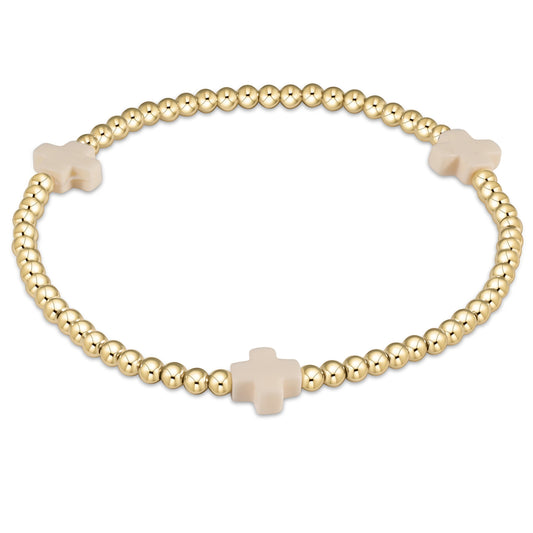 enewton Signature Cross 3mm Gold-Filled Beaded Bracelet 6.25-Inch