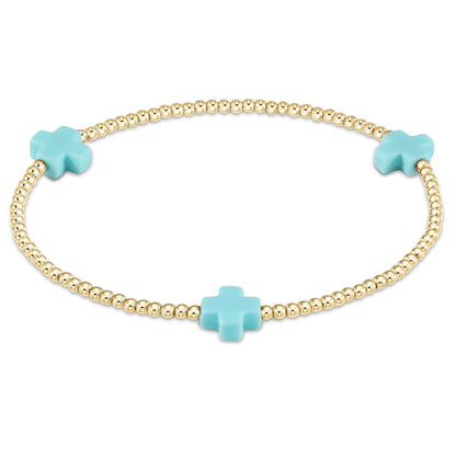 enewton Signature Cross 2mm Gold Bead Bracelet