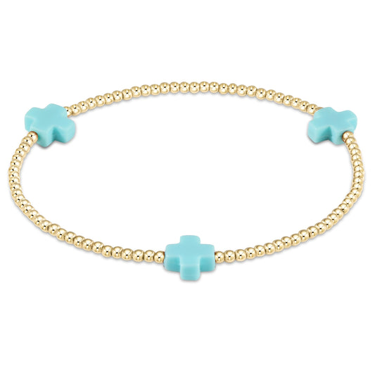 enewton Signature Cross 2mm Gold Bead Bracelet