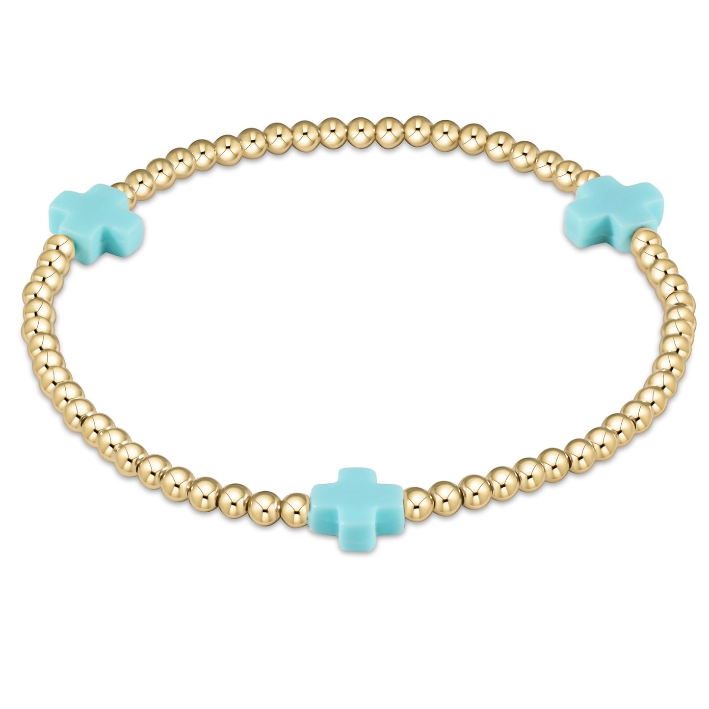 enewton Signature Cross 3mm Gold-Filled Beaded Bracelet 6.25-Inch