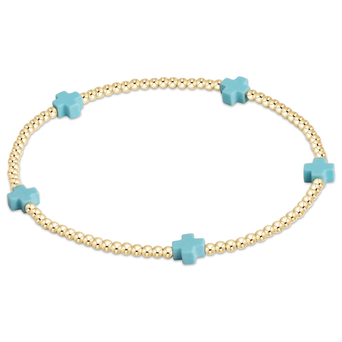 enewton Signature Cross Small 2mm Gold Bead Bracelet