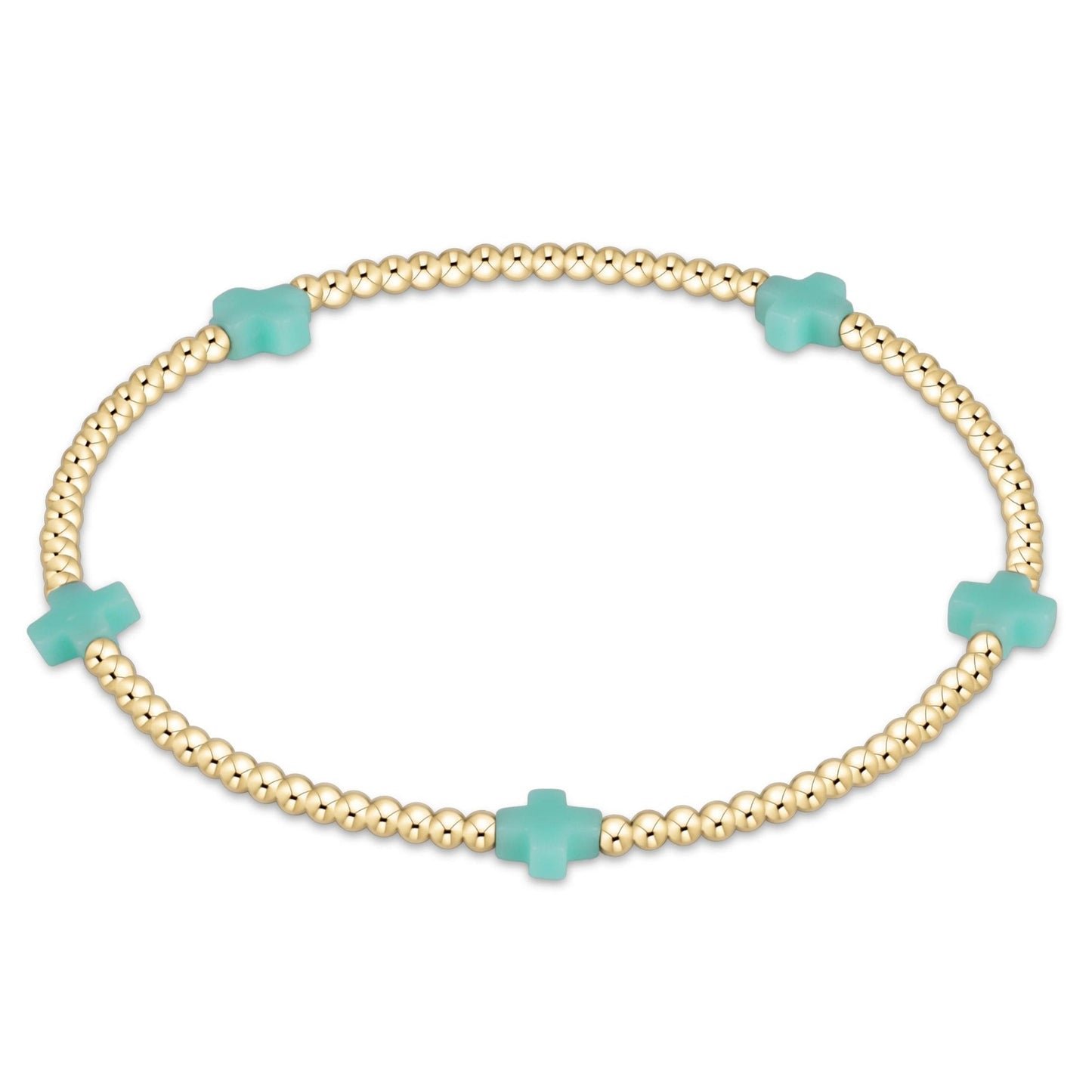 enewton Signature Cross Small 2mm Gold Bead Bracelet