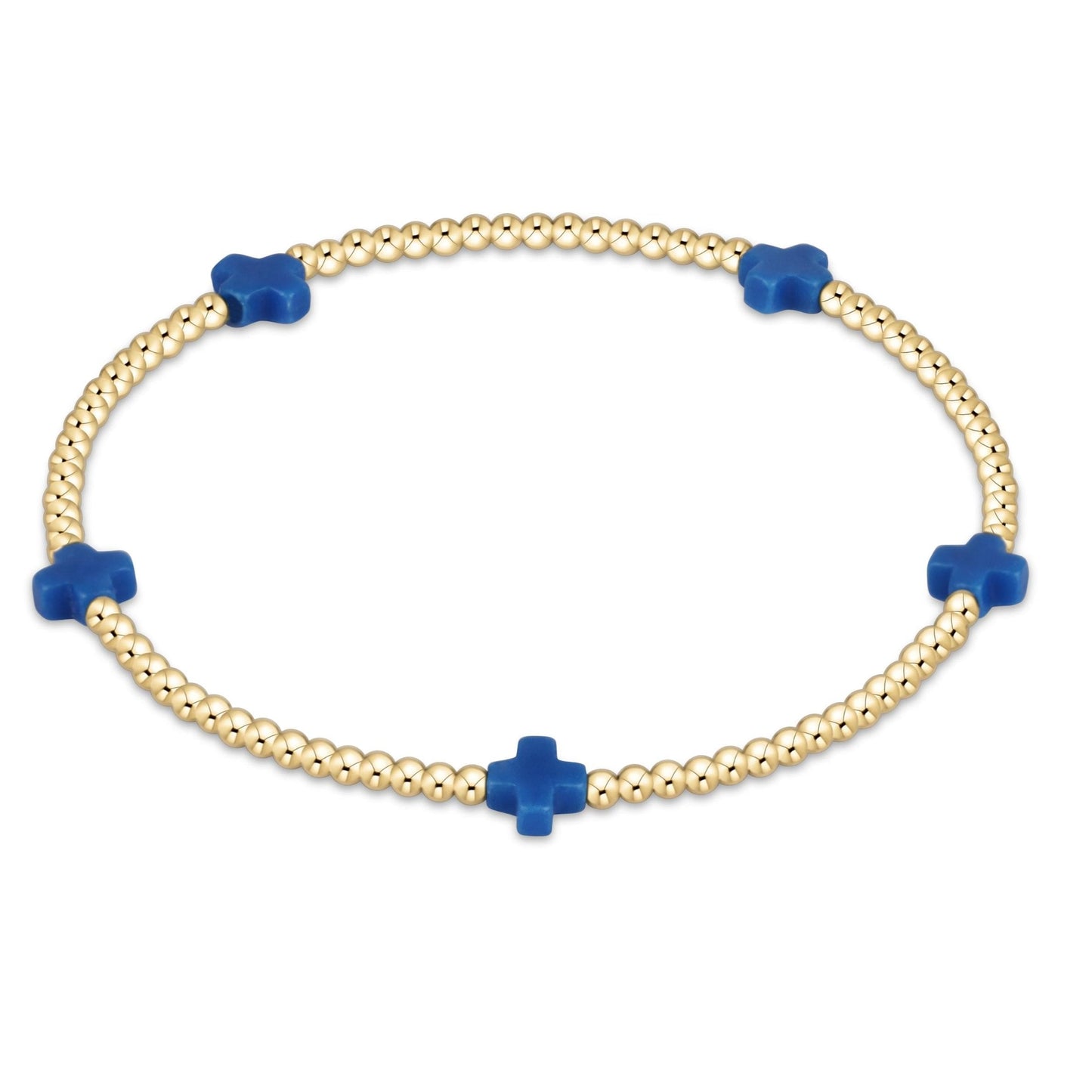 enewton Signature Cross Small 2mm Gold Bead Bracelet