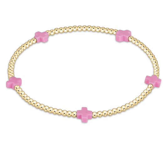 enewton Signature Cross Small 2mm Gold Bead Bracelet