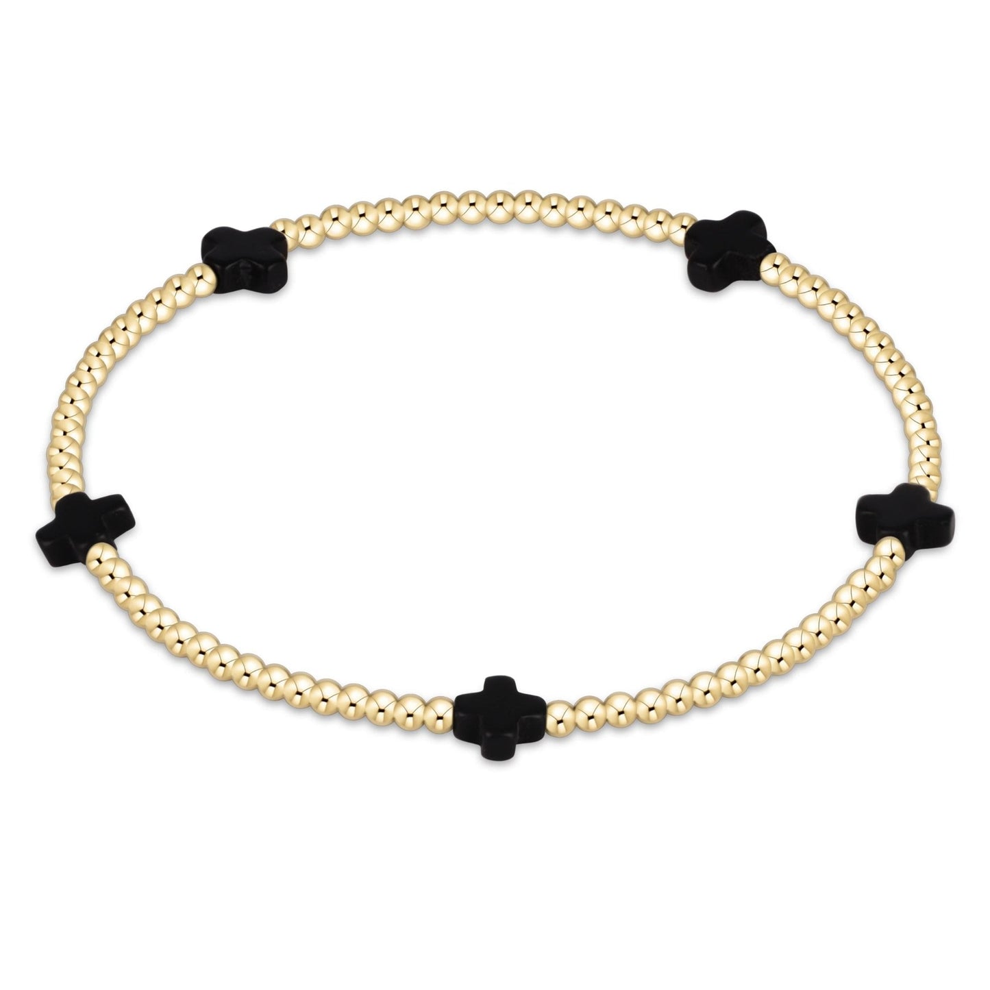 enewton Signature Cross Small 2mm Gold Bead Bracelet