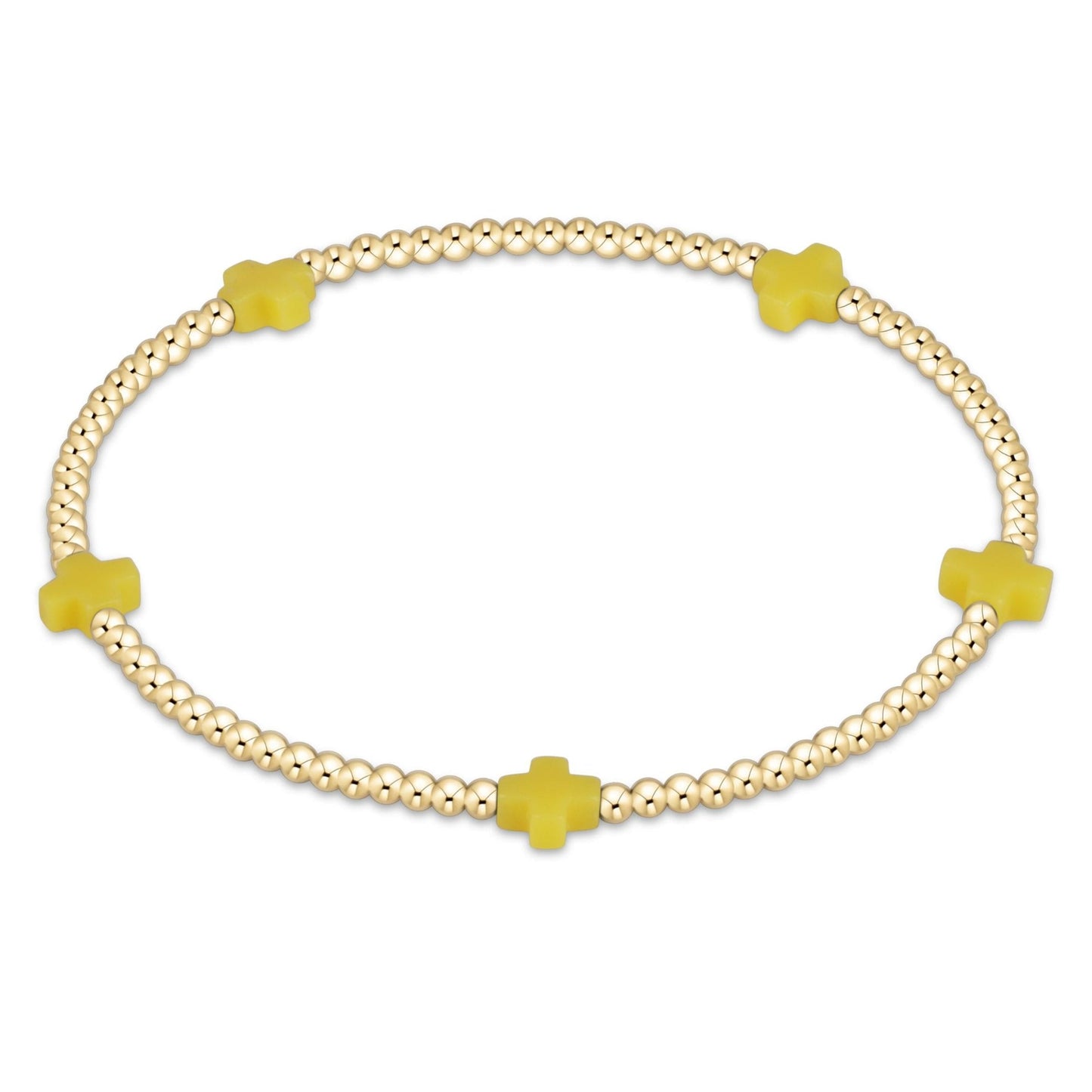 enewton Signature Cross Small 2mm Gold Bead Bracelet