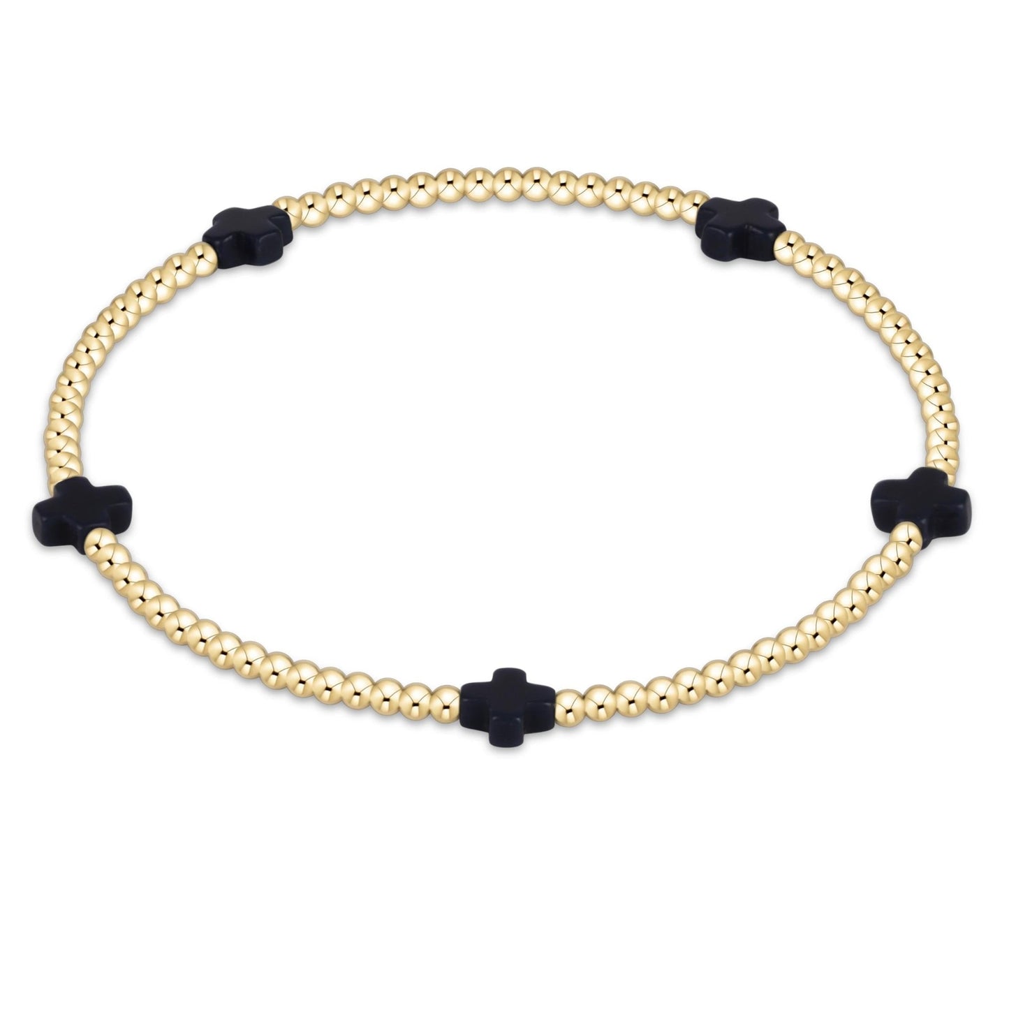 enewton Signature Cross Small 2mm Gold Bead Bracelet