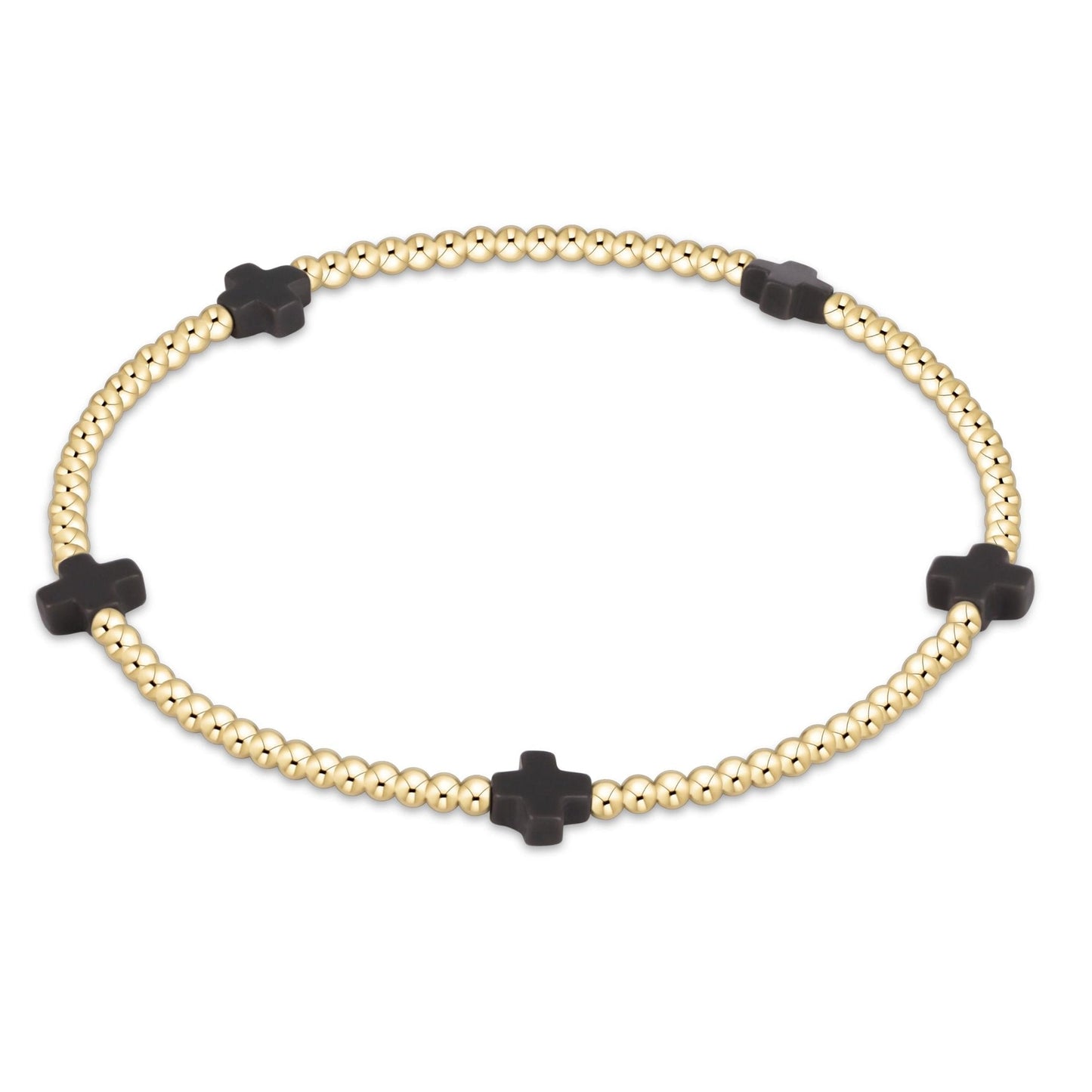 enewton Signature Cross Small 2mm Gold Bead Bracelet