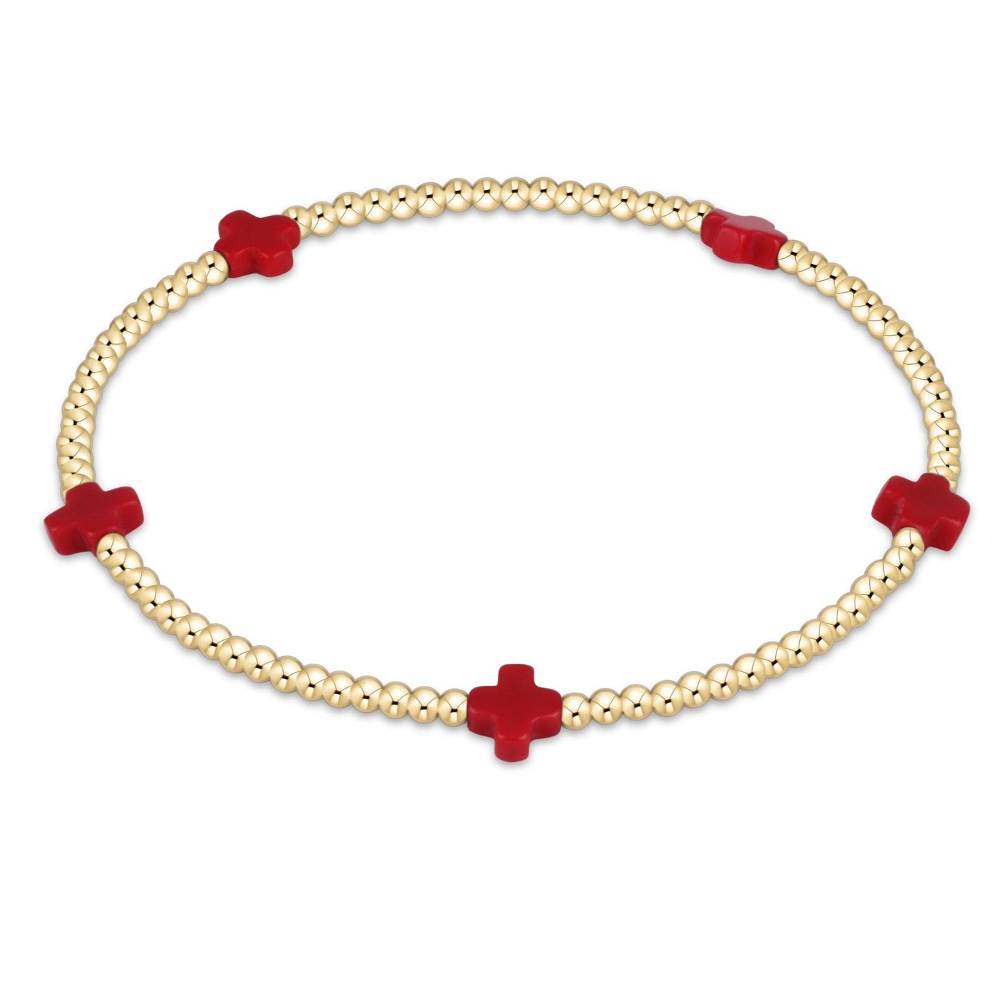enewton Signature Cross Small 2mm Gold Bead Bracelet
