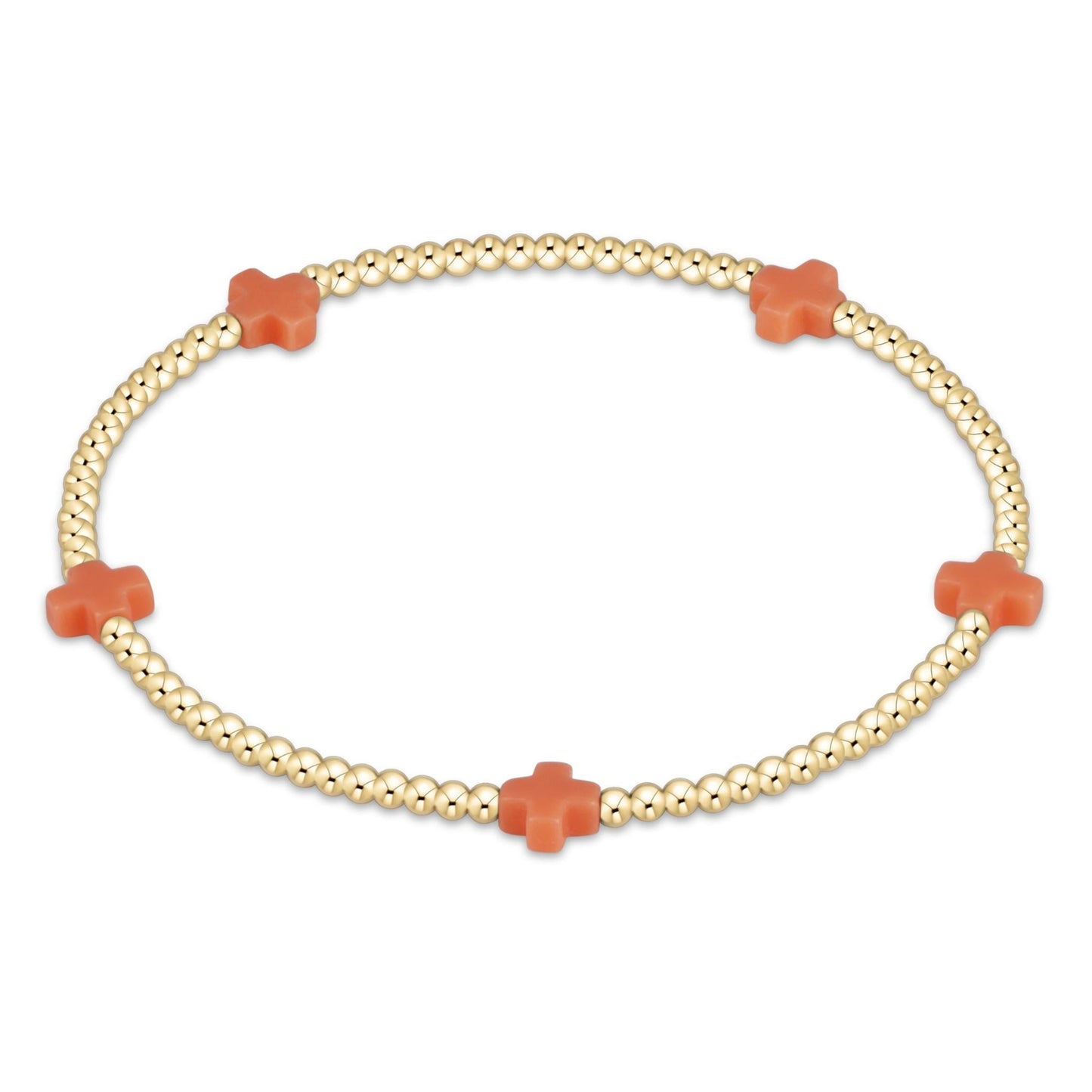 enewton Signature Cross Small 2mm Gold Bead Bracelet