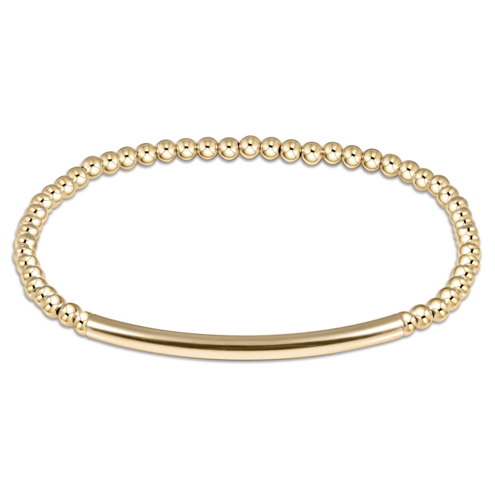 eNewton Bliss Bar 3mm Gold-Filled Stackable Bead Bracelet