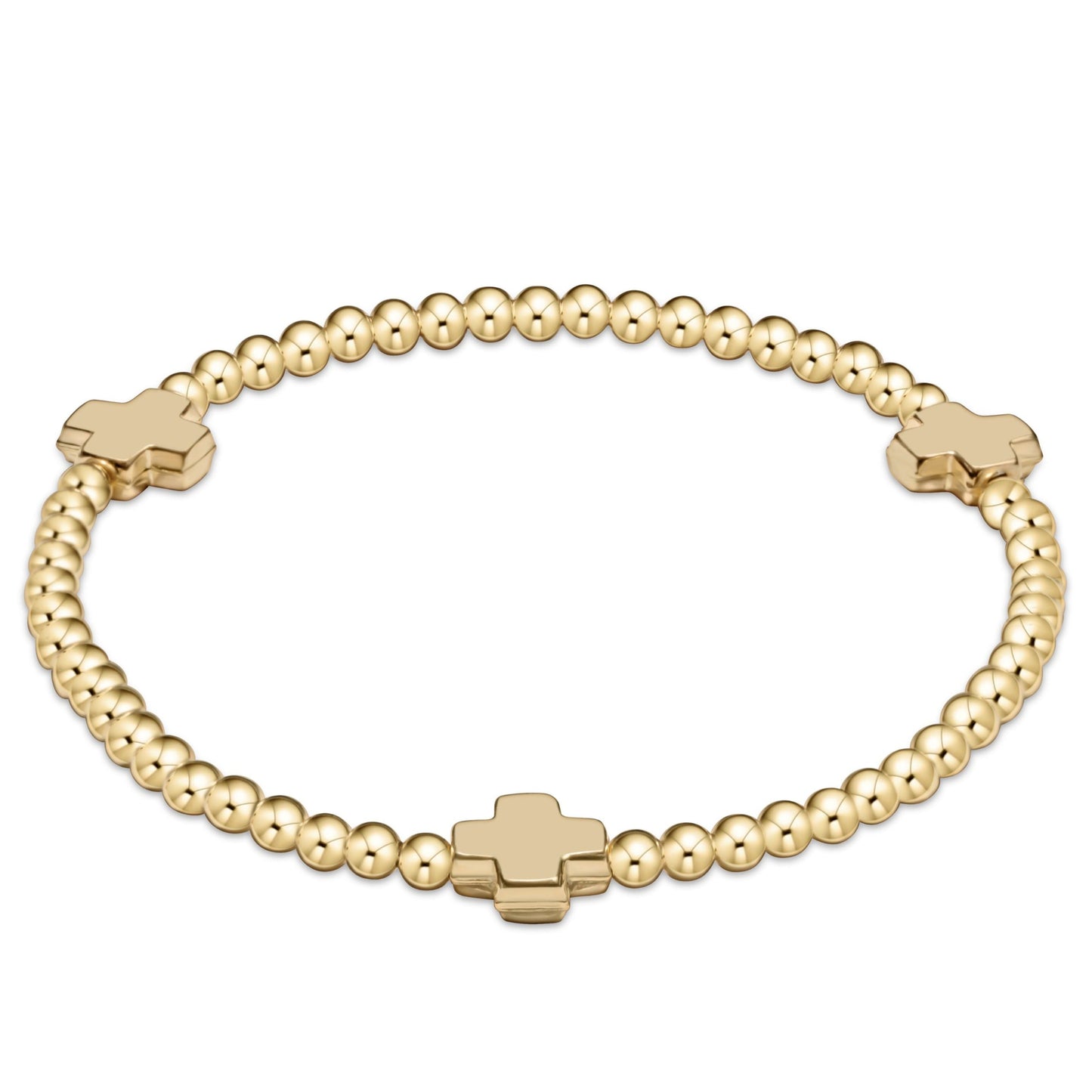 Enewton Signature Cross Bracelet 3mm Gold-Filled Beads 6.25 Inch
