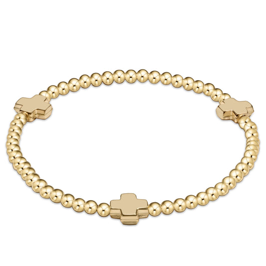 Enewton Signature Cross Bracelet 3mm Gold-Filled Beads 6.25 Inch