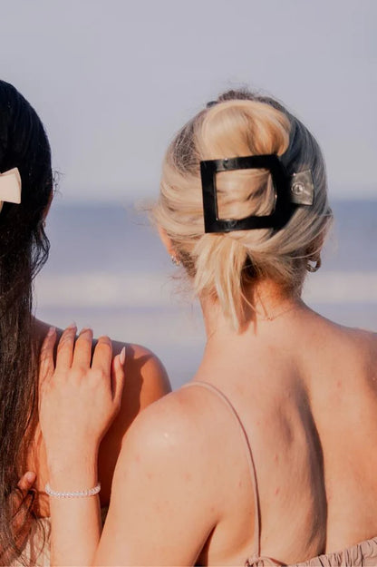 Teleties-Jet Black Flat Square Hair Clip (Copy)