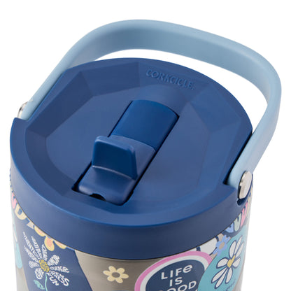Corkcicle Go Cup XL 30oz Stainless Steel Floral Sticker Collage
