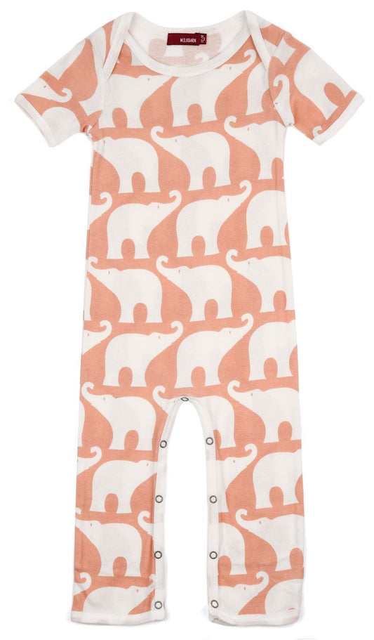 Organic Romper Rose Elephant 6-12M