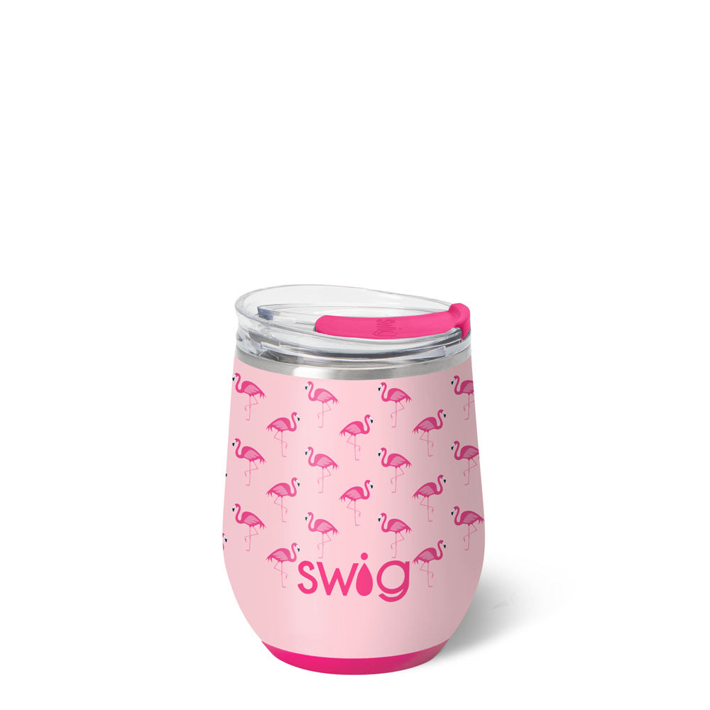 Swig-Flamingos Stemless Wine Cup 12oz