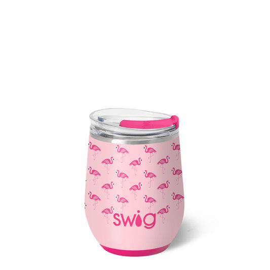 Swig-Flamingos Stemless Wine Cup 12oz
