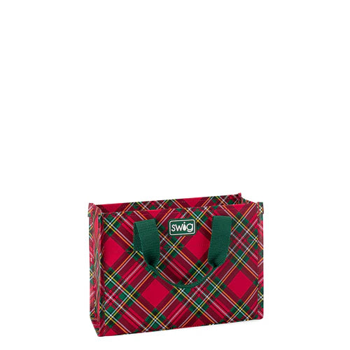 Swig- Christmas Plaid Reusable Gift Bag Large (Copy)