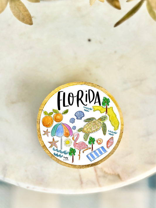 Happy By Rachel - State of Florida Wood and Enamel Small Tray
