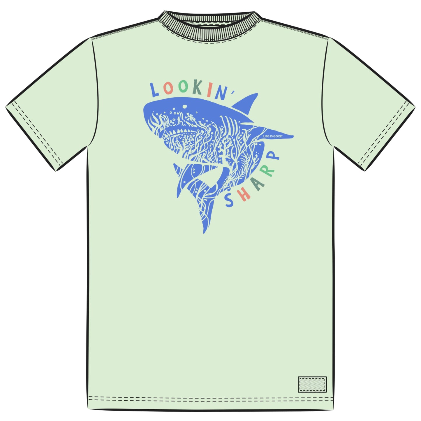 Kids Lookin Sharp Shark Short Sleeve Crusher Tee