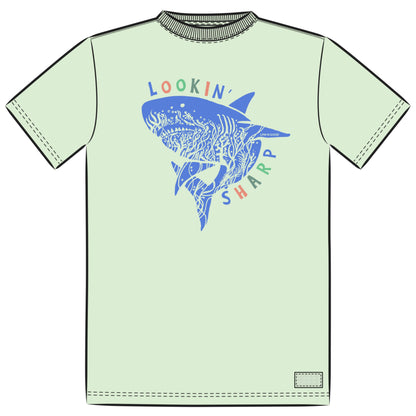 Kids Lookin Sharp Shark Short Sleeve Crusher Tee