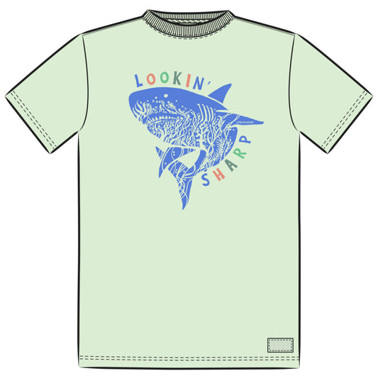 Kids Lookin Sharp Shark Short Sleeve Crusher Tee