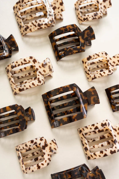 Teleties-Tortoise Flat Square Hair Clip