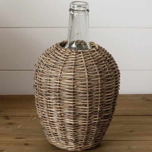Willow Demijohn with Glass Bottle