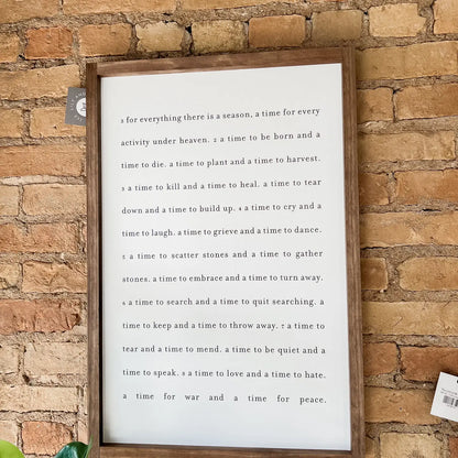 For Everything There Is A Season, Ecclesiastes 3 | Christian Walnut Stain