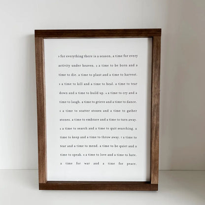 For Everything There Is A Season, Ecclesiastes 3 | Christian Walnut Stain