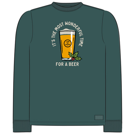 Men's Time for a Beer Long Sleeve Crusher Tee