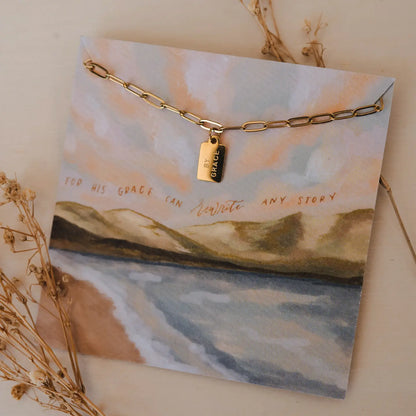 By Grace Mini Tag Necklace | Christian Jewelry