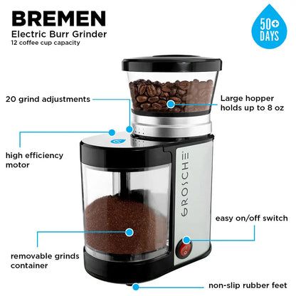 Bremen Burr Compact Electric Burr Coffee Grinder