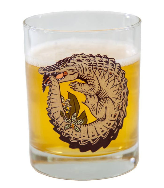 Ouroboros Croc Double Rocks Glass