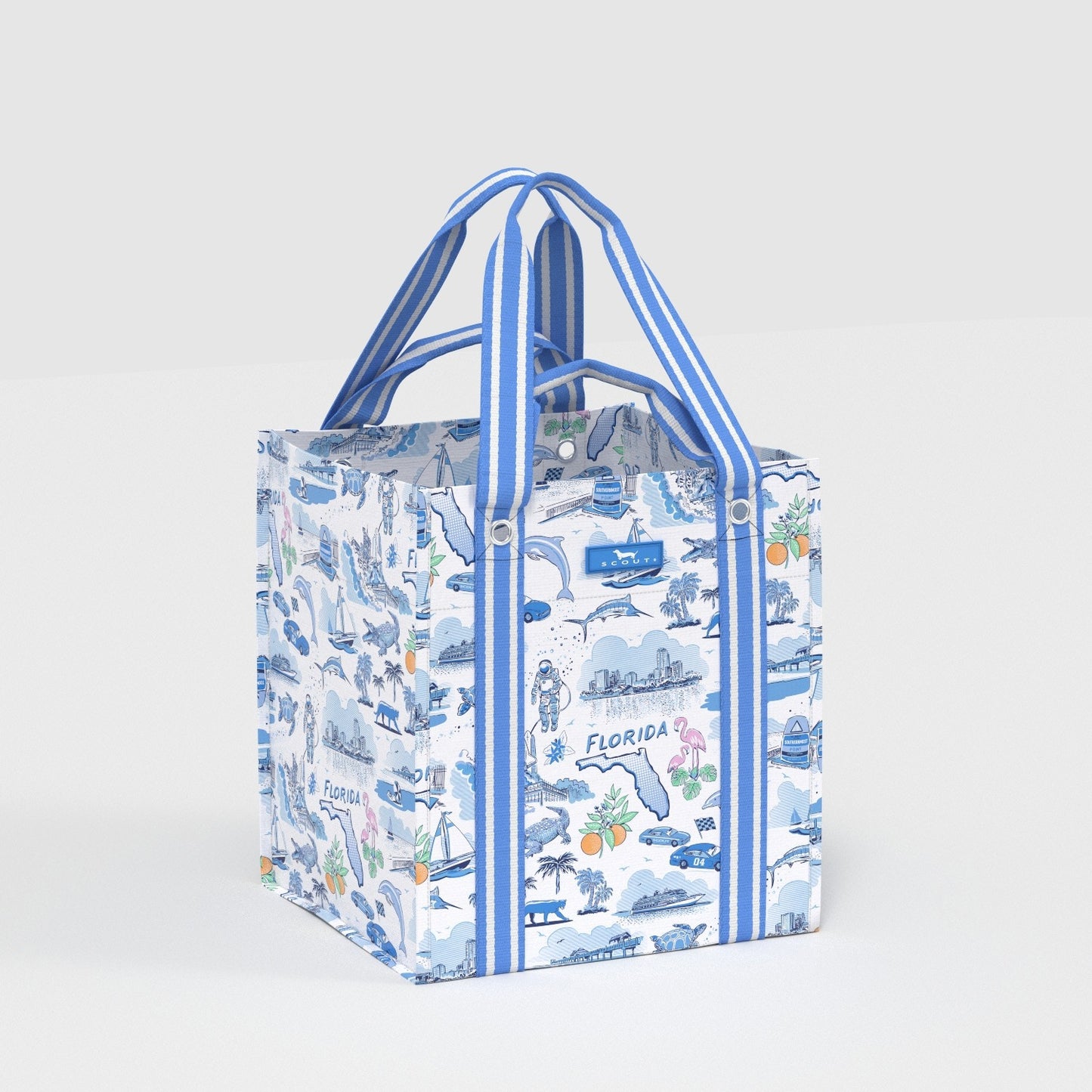 Bagette Market Tote Florida Toile