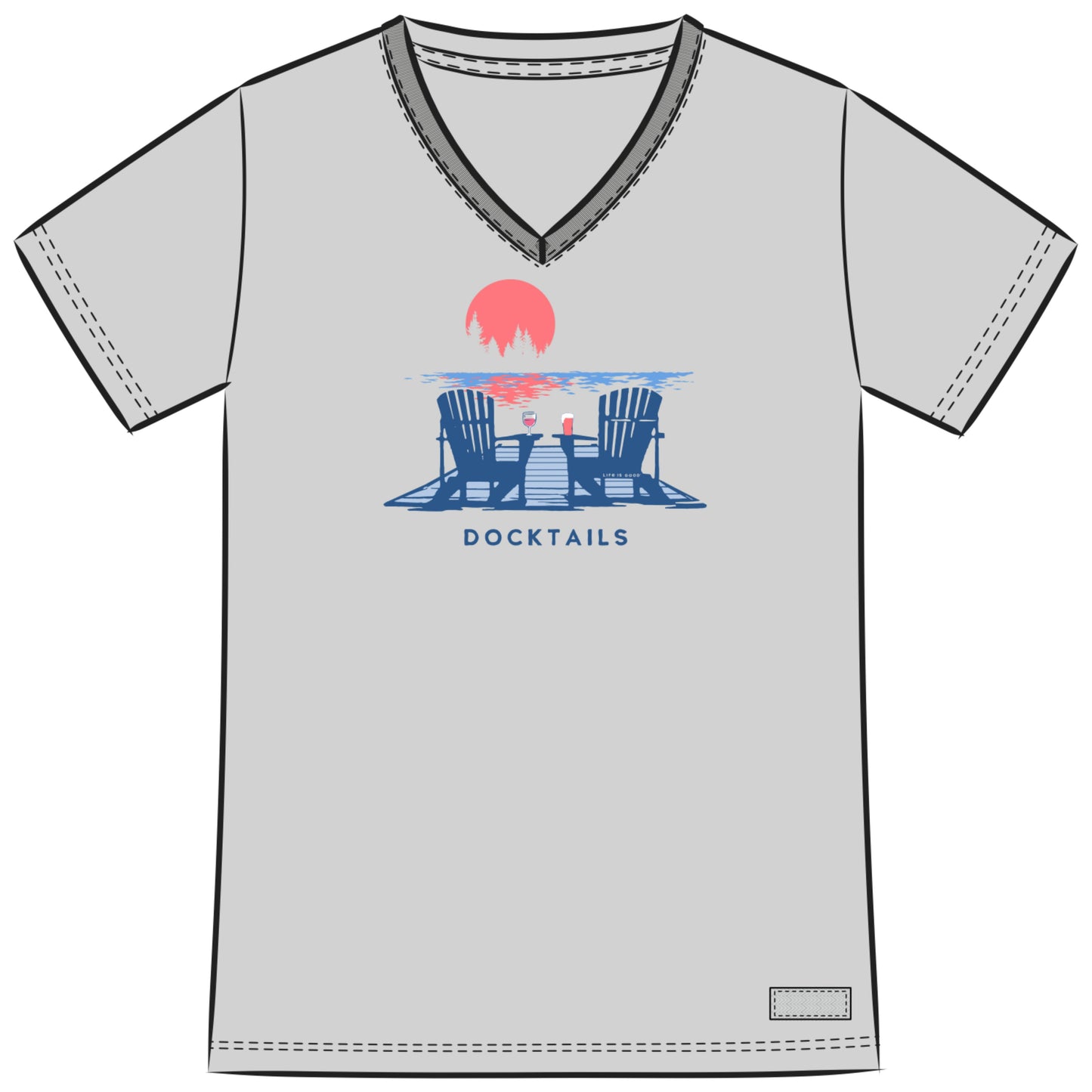 Women's Docktails Adirondacks Short Sleeve Crusher-LITE Vee