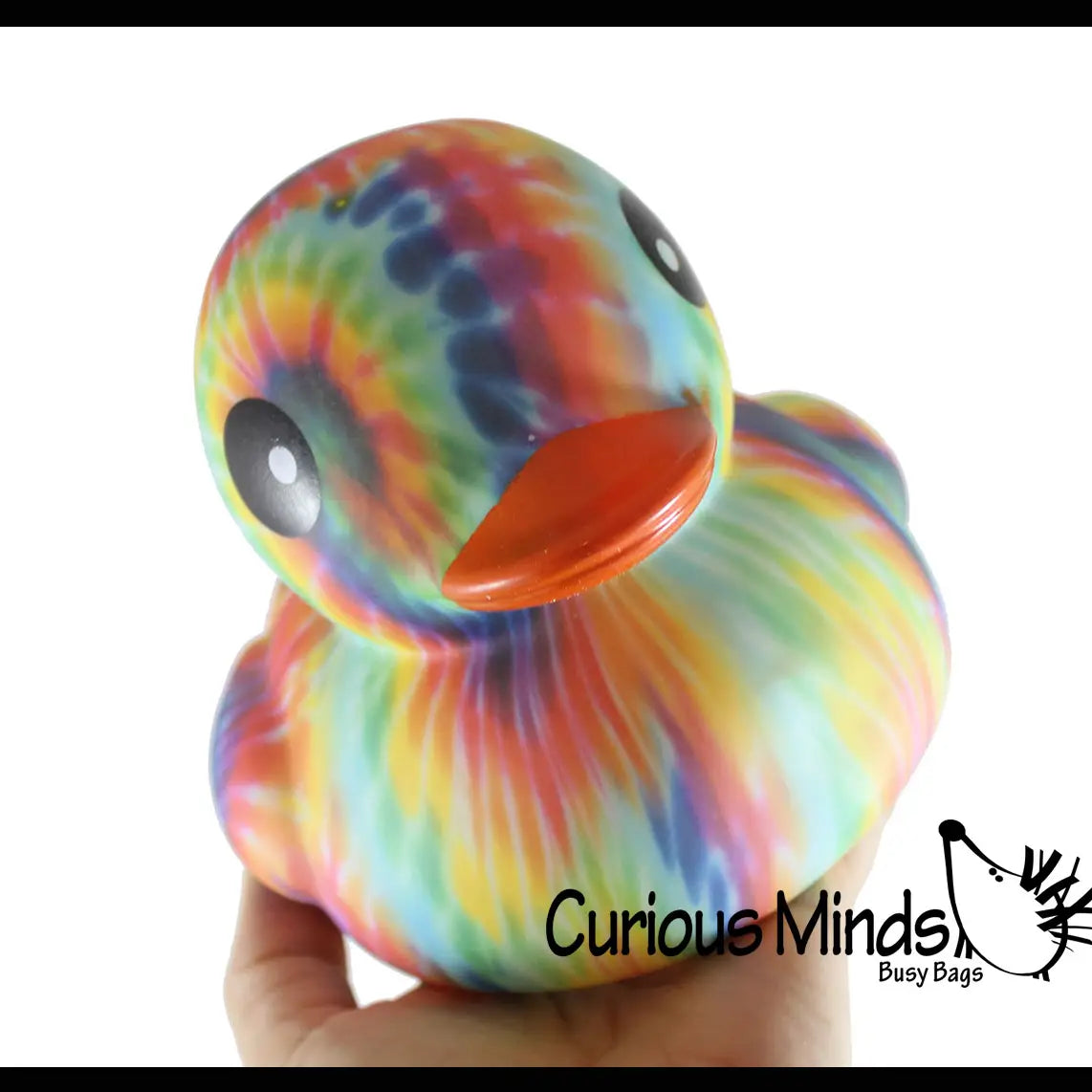 1 Jumbo Tie Dye Rubber Ducks - Rubber Duckies - Cute Novelty
