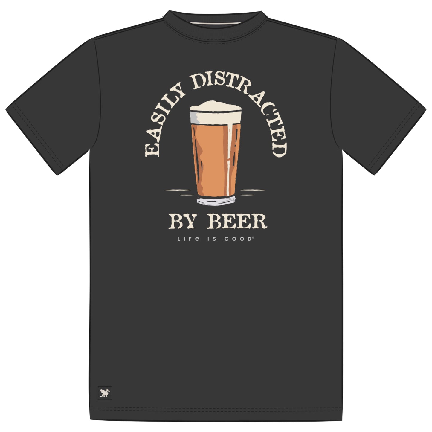 Men's Easily Distracted by Beer Short Sleeve Crusher Tee