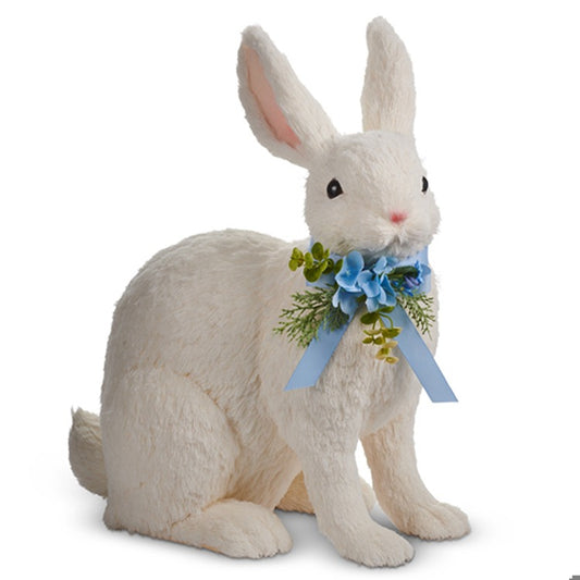 17 Sisal Bunny with Blue Bow