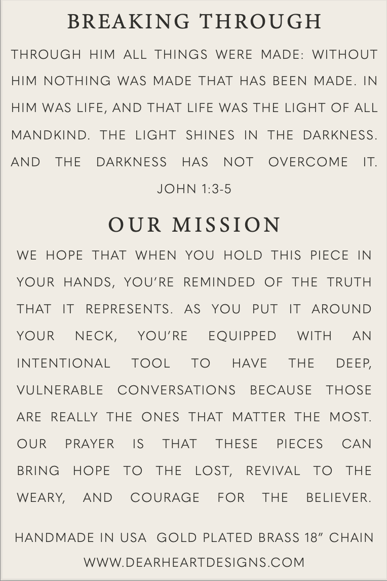 Breaking Through | Christian Necklace Jesus | John 1:3