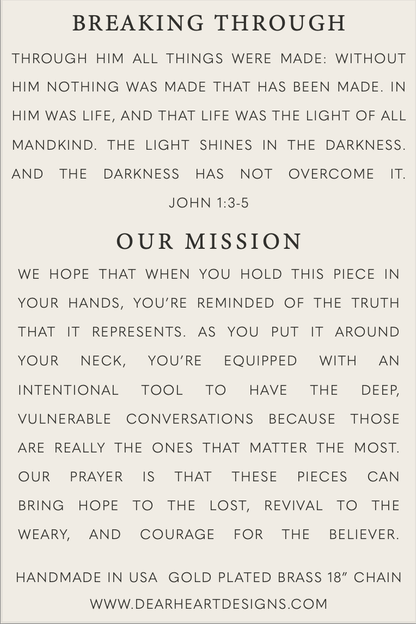 Breaking Through | Christian Necklace Jesus | John 1:3